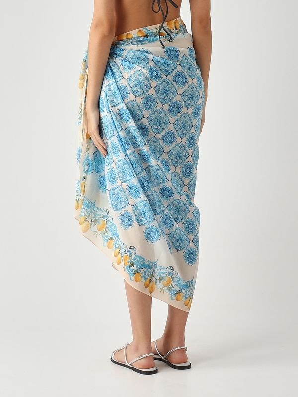 4. Pareo para mujer Thaiti de algodón y seda Voile de seda Lemon Maj 34 MC2 Saint Barth tait001