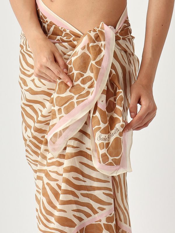 5. Pareo para mujer Thaiti de algodón y seda Voile de seda Safari Skin 1019 MC2 Saint Barth tait001