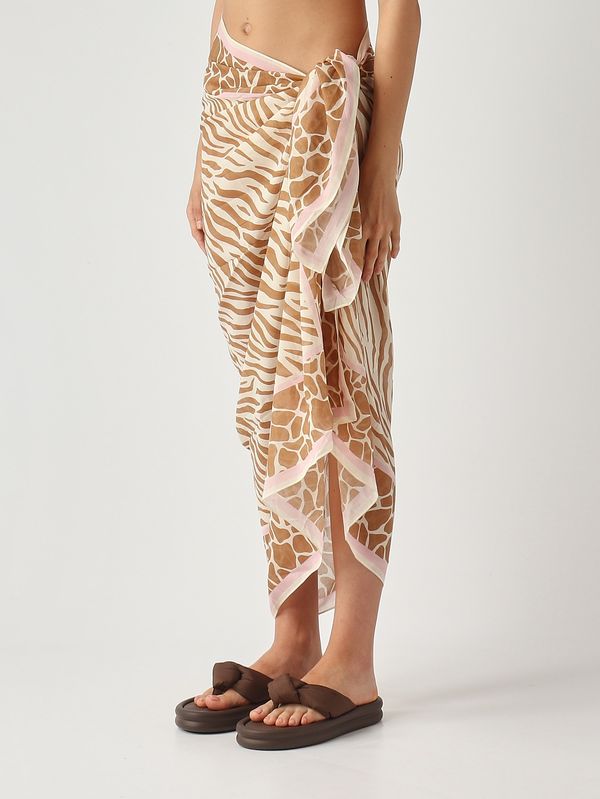 3. Pareo para mujer Thaiti de algodón y seda Voile de seda Safari Skin 1019 MC2 Saint Barth tait001