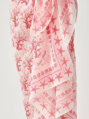 5. Pareo para mujer Thaiti de algodón y seda Voile de seda Coral Reef 0141