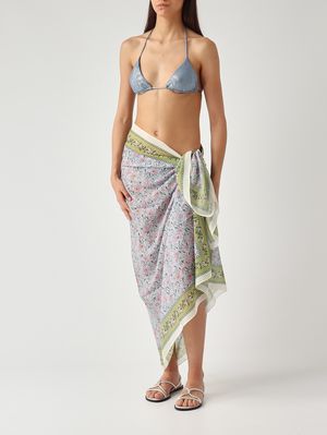 2. Pareo para mujer Thaiti de algodón y seda Voile de seda Jaipur Harmony 31