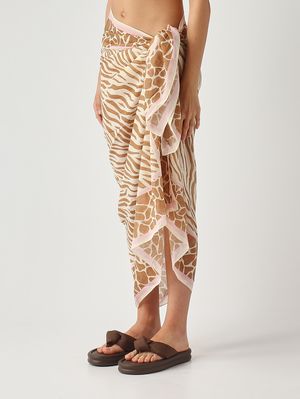 3. Pareo para mujer Thaiti de algodón y seda Voile de seda Safari Skin 1019