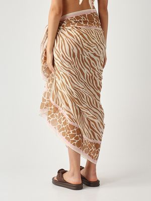 4. Pareo para mujer Thaiti de algodón y seda Voile de seda Safari Skin 1019