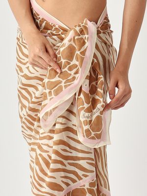 5. Pareo para mujer Thaiti de algodón y seda Voile de seda Safari Skin 1019