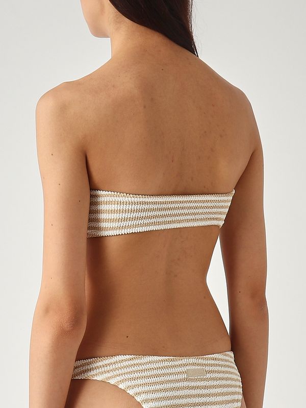 2. Top donna Yulia W in tessuto stretch Crinkle Strip 11 Ring MC2 Saint Barth yul0002