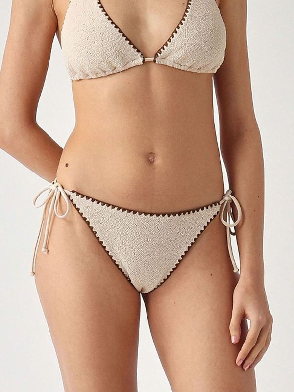 Braguita de bikini para mujer Virgo de tejido arrugado Marfil MC2 Saint Barth