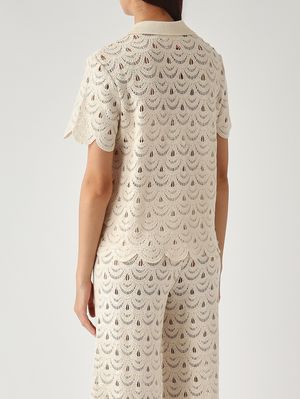 4. Damenhemd Monet aus Baumwolle und Nylon Gehäkelte Muschel-Pailletten 10