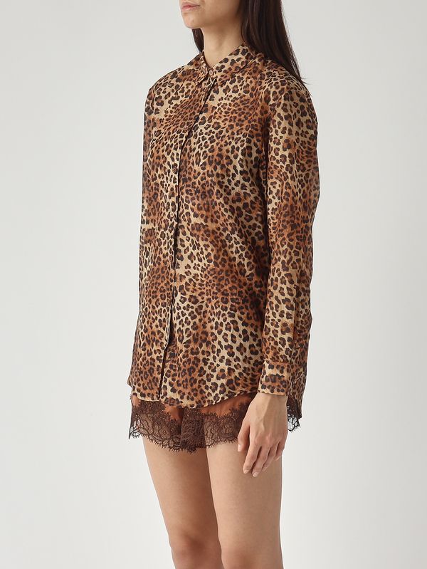 3. Camicia donna Brigitte in cotone e seta Silk Voile Sand Leopard 19 MC2 Saint Barth brig001