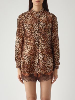 1. Camicia donna Brigitte in cotone e seta Silk Voile Sand Leopard 19