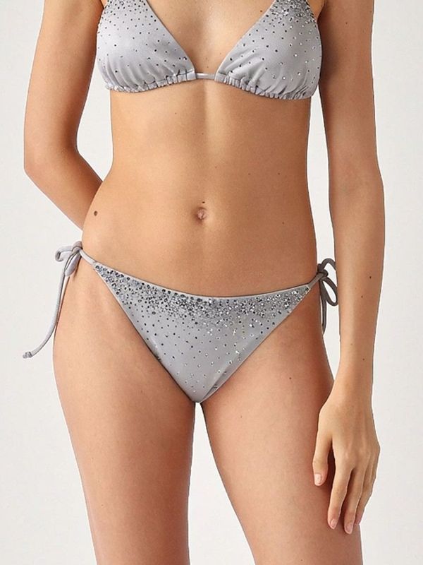 Braguita de bikini para mujer Virgo con strass Gris MC2 Saint Barth