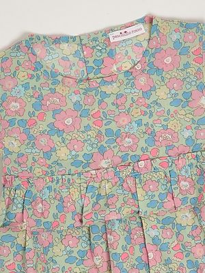3. Top de algodón para recién nacida Liberty Verde