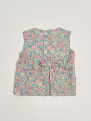 2. Top de algodón para recién nacida Liberty Verde