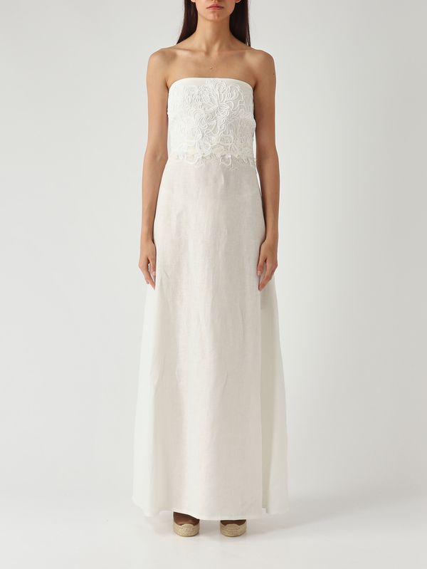 Damenkleid aus Leinen Weiß Ermanno Scervino