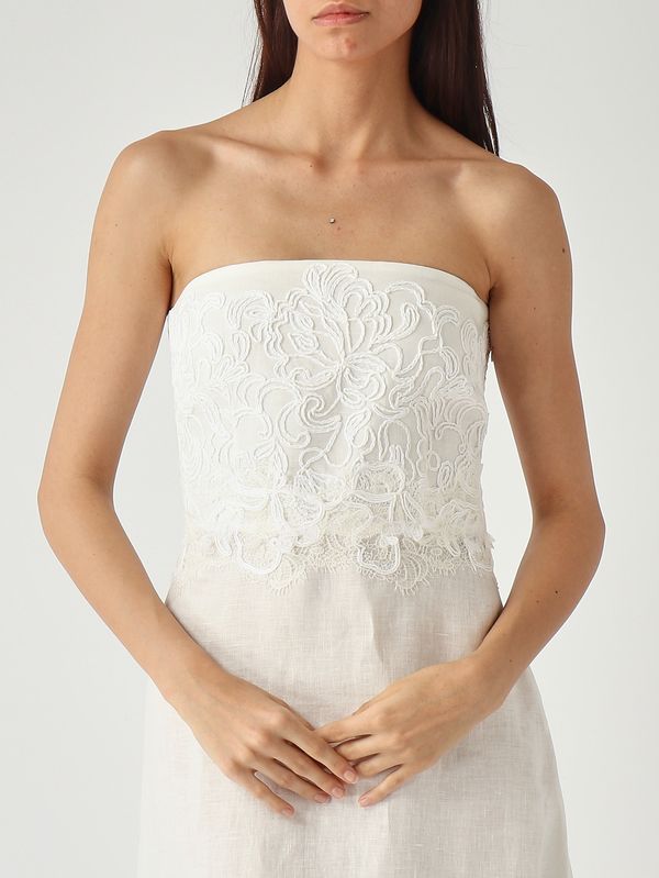 5. Damenkleid aus Leinen Weiß Ermanno Scervino d484q304zqr