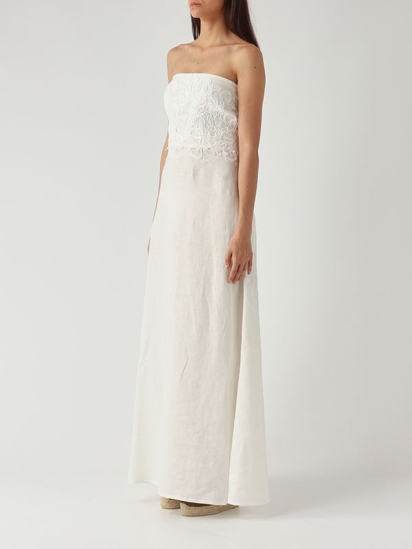 3. Damenkleid aus Leinen Weiß Ermanno Scervino d484q304zqr
