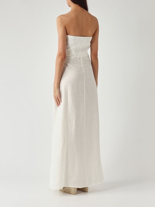 4. Damenkleid aus Leinen Weiß Ermanno Scervino d484q304zqr
