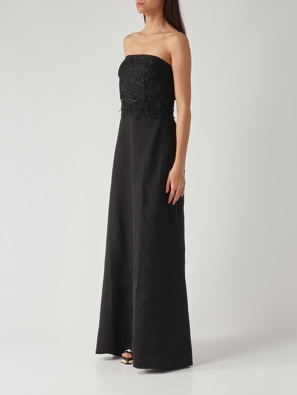 3. Damenkleid aus Leinen Schwarz Ermanno Scervino d484q304zqr