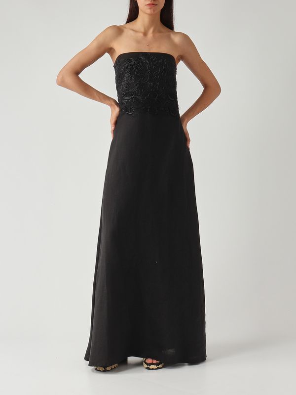 2. Damenkleid aus Leinen Schwarz Ermanno Scervino d484q304zqr
