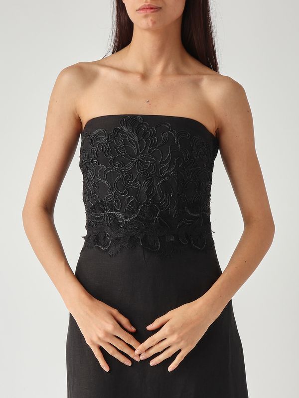 5. Damenkleid aus Leinen Schwarz Ermanno Scervino d484q304zqr