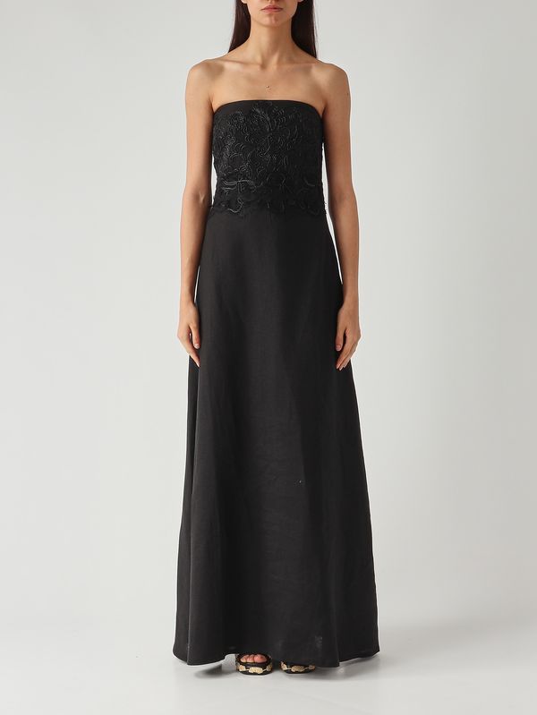 1. Damenkleid aus Leinen Schwarz Ermanno Scervino d484q304zqr
