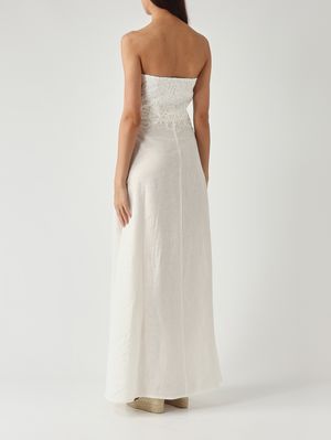 4. Damenkleid aus Leinen Weiß