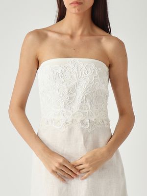 5. Damenkleid aus Leinen Weiß