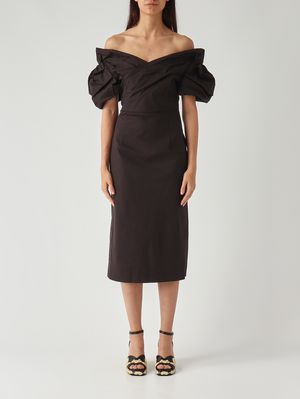 1. Damenkleid Gianira aus Stretch-Baumwollmix Zartbitter