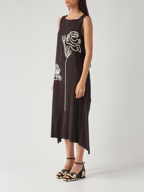 3. Libby women's stretch viscose dress Dark chocolate Liviana Conti f6ss24