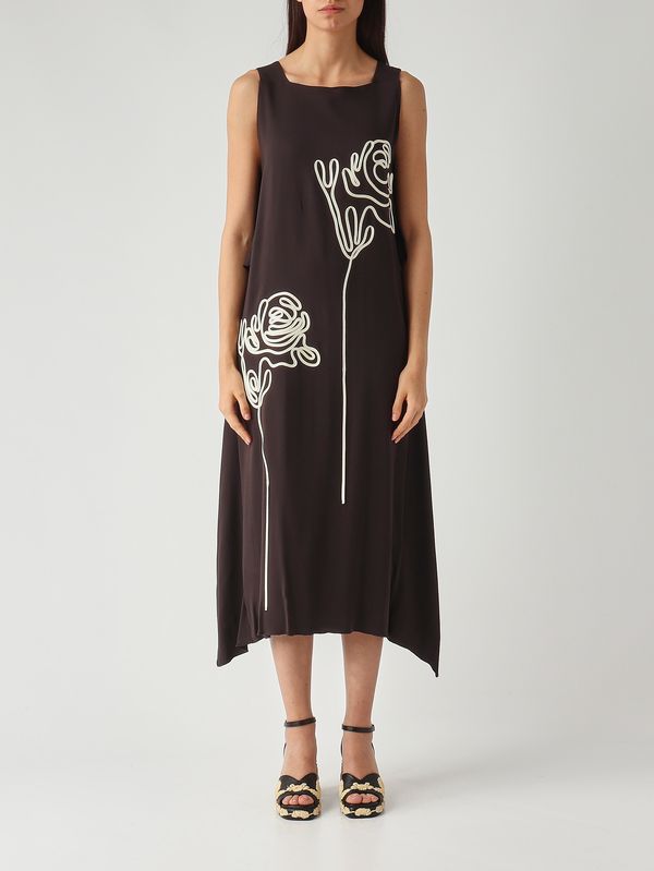 1. Libby women's stretch viscose dress Dark chocolate Liviana Conti f6ss24