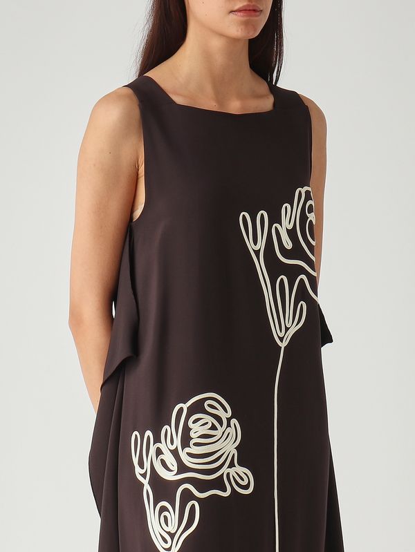 5. Libby women's stretch viscose dress Dark chocolate Liviana Conti f6ss24