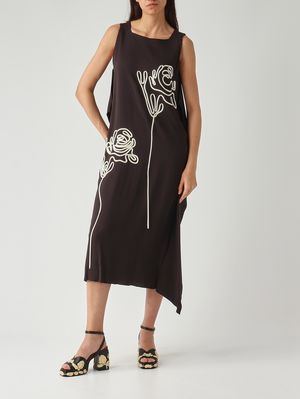 2. Libby women's stretch viscose dress Dark chocolate