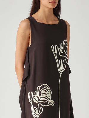 5. Libby women's stretch viscose dress Dark chocolate