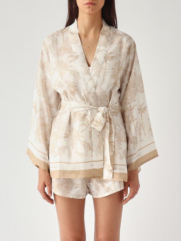 1. Kimono donna Carly in seta Silk Habotai Foulard Jungle Oc MC2 Saint Barth cyr0001
