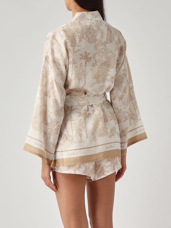 4. Kimono donna Carly in seta Silk Habotai Foulard Jungle Oc MC2 Saint Barth cyr0001