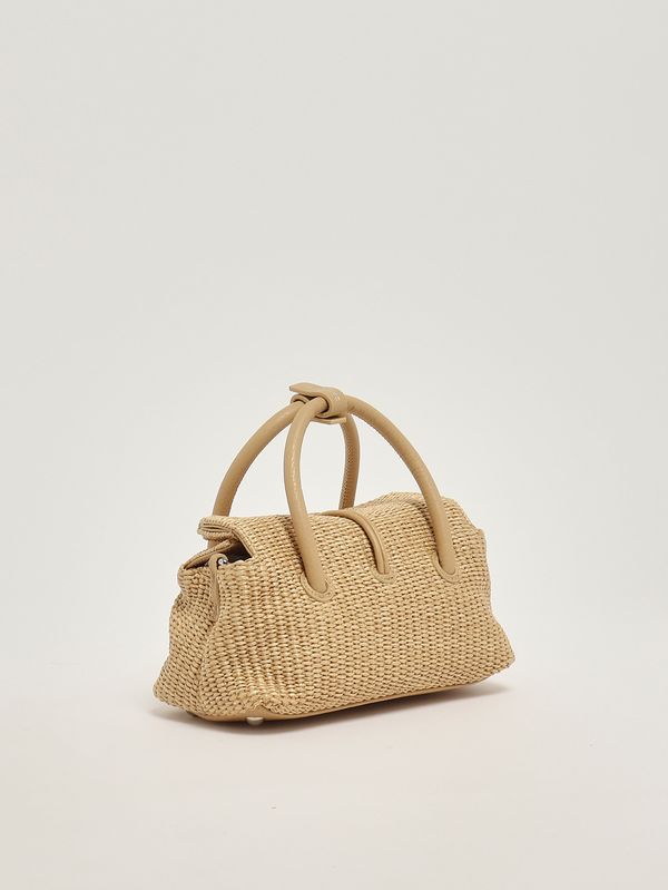 2. Borsa donna Dotta Vimini Baby in rafia e pelle Beige Paprika Dolce Zanellato 0692602030000 b