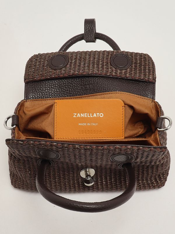 5. Borsa donna Dotta Vimini Baby in rafia e pelle Brown Sottobosco Zanellato 0692602030000 b