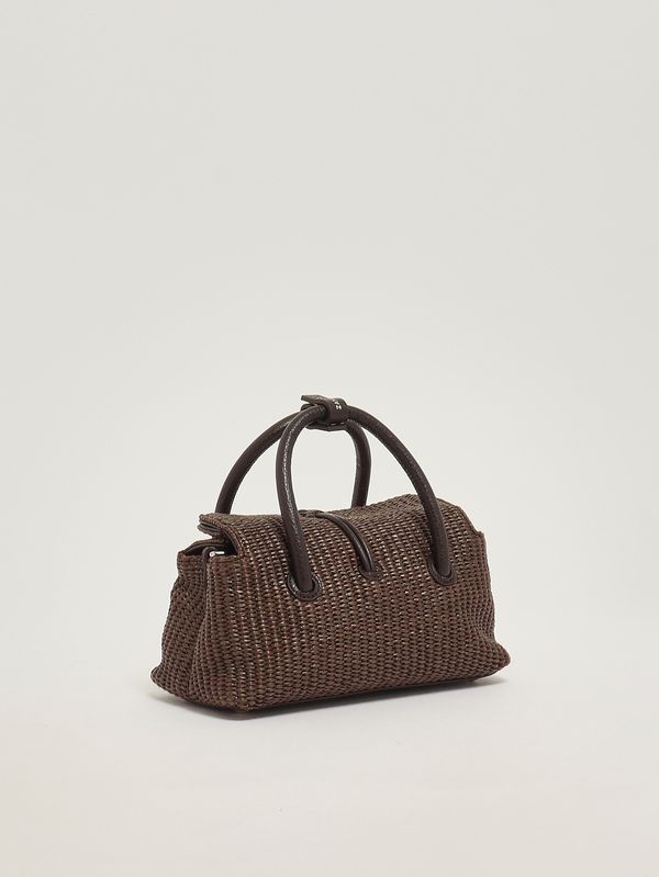2. Borsa donna Dotta Vimini Baby in rafia e pelle Brown Sottobosco Zanellato 0692602030000 b