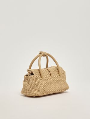 2. Borsa donna Dotta Vimini Baby in rafia e pelle Beige Paprika Dolce