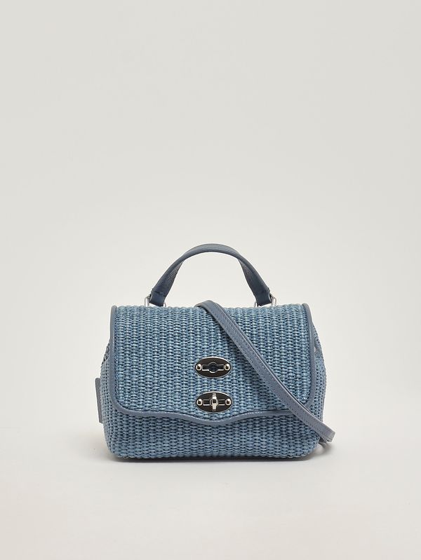 3. Women's Postina Vimini Baby bag in raffia and leather Adriatic Blue Zanellato 0709002030000 b