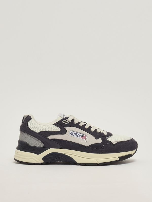 Sneakers uomo Hyperway in mesh e suede Blu-Argento Autry