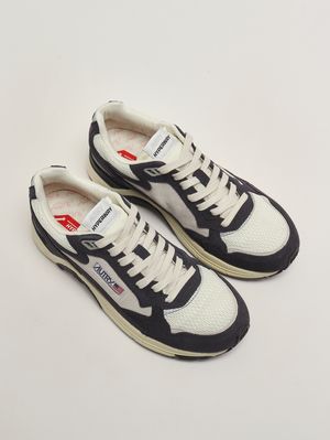 2. Sneakers uomo Hyperway in mesh e suede Blu-Argento