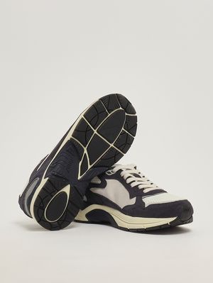 4. Sneakers uomo Hyperway in mesh e suede Blu-Argento