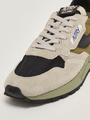 5. Sneakers uomo Reelwind Low in nylon e suede Sabbia-Nero