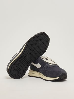 4. Sneakers uomo Reelwind Low in nylon e suede Blu-Bianco