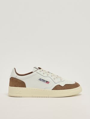 1. Sneakers uomo Medalist Low in pelle liscia e suede Bianco-Marrone