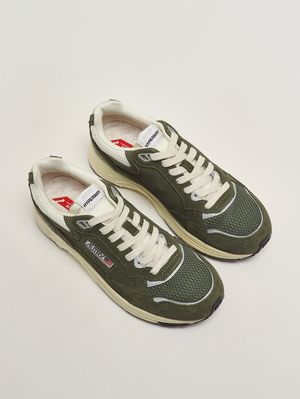 2. Sneakers uomo Hyperway Low in mesh e suede Salvia-Mashmallow