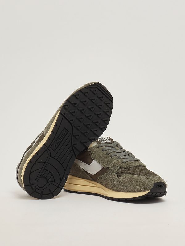 4. Sneakers uomo Reelwind Low in nylon, suede e pelle liscia Oliva Scuro Autry wwlmut52