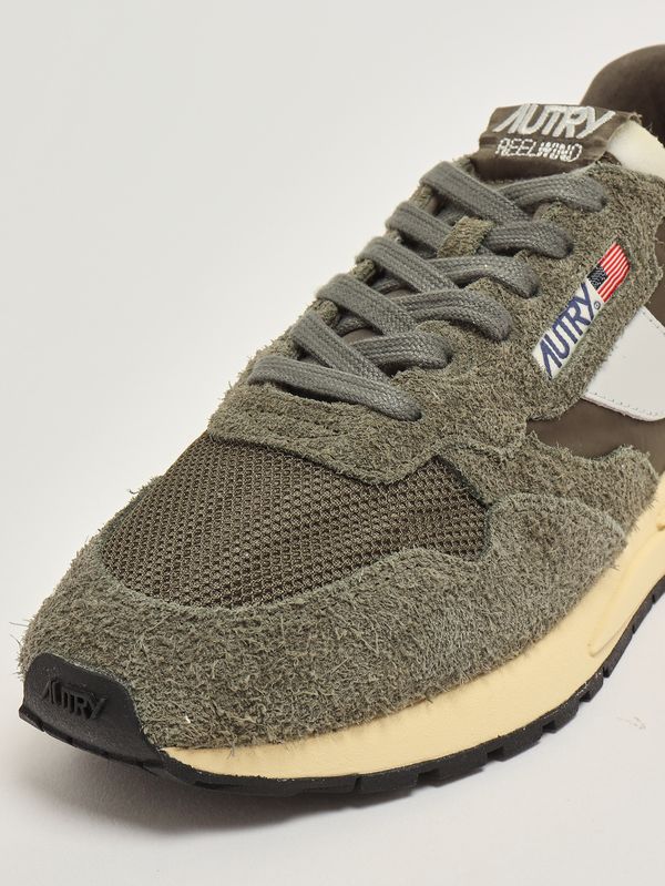 5. Sneakers uomo Reelwind Low in nylon, suede e pelle liscia Oliva Scuro Autry wwlmut52