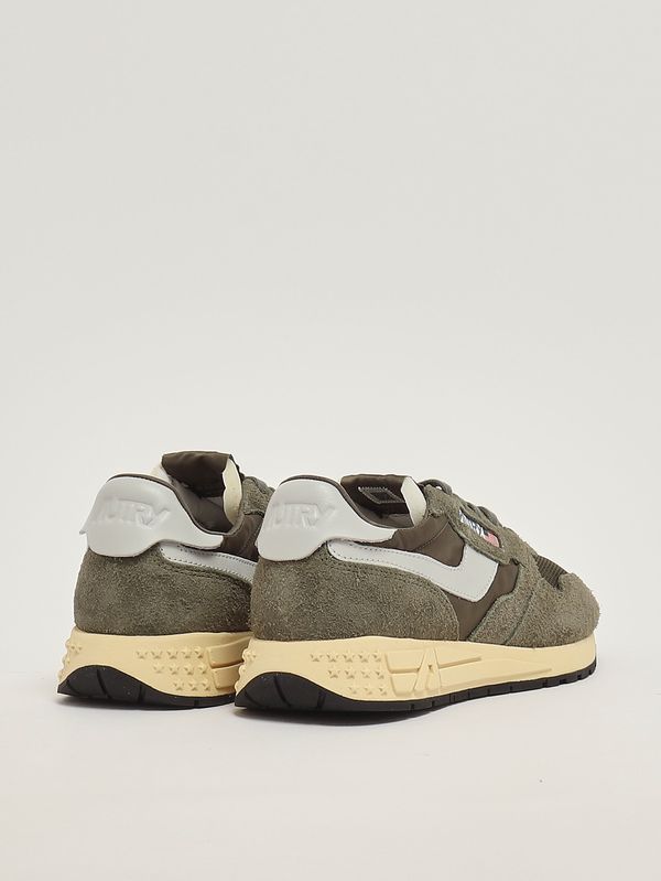 3. Sneakers uomo Reelwind Low in nylon, suede e pelle liscia Oliva Scuro Autry wwlmut52