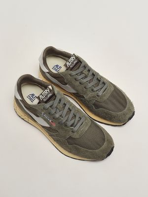 2. Sneakers uomo Reelwind Low in nylon, suede e pelle liscia Oliva Scuro